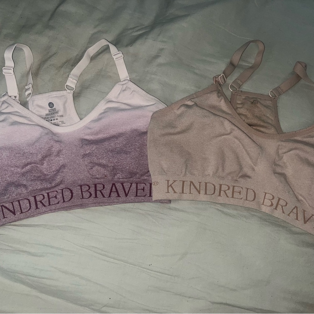 TWO Kindred Bravely Breastfeeding Sports Bras - Medium
